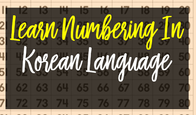 numbering in korean