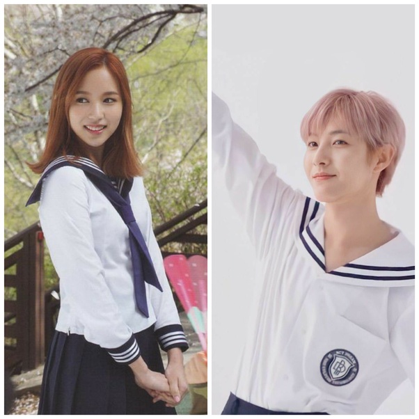 Mina (TWICE) and Renjun (NCT) kpop idol look alike