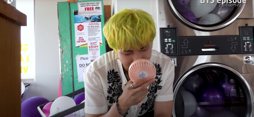 RM holding electrid fan permission to dance bts