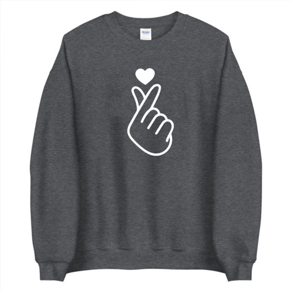 finger heart sweatshirt dark grey